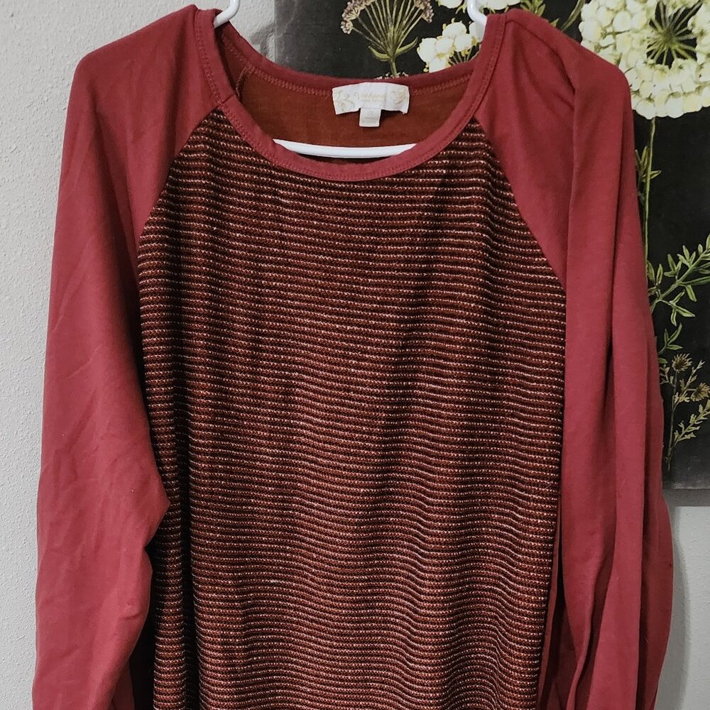 Suzanne Betro 2xl red long balloon sleeve sweater NWOT